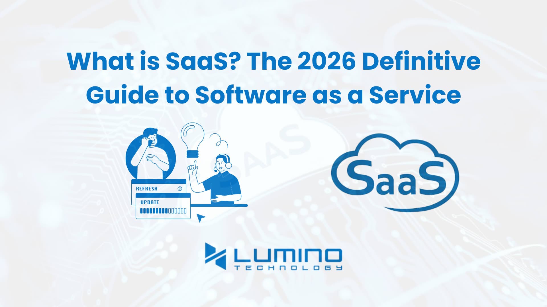 diagram illustrating the relationship between IaaS, PaaS, and SaaS cloud layers, featuring Agentic AI icons to represent 2026 software trends.